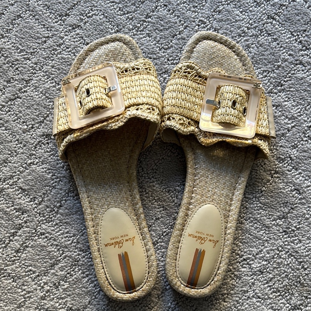 Sam Edelman Raffia Woven Slide Sandals
